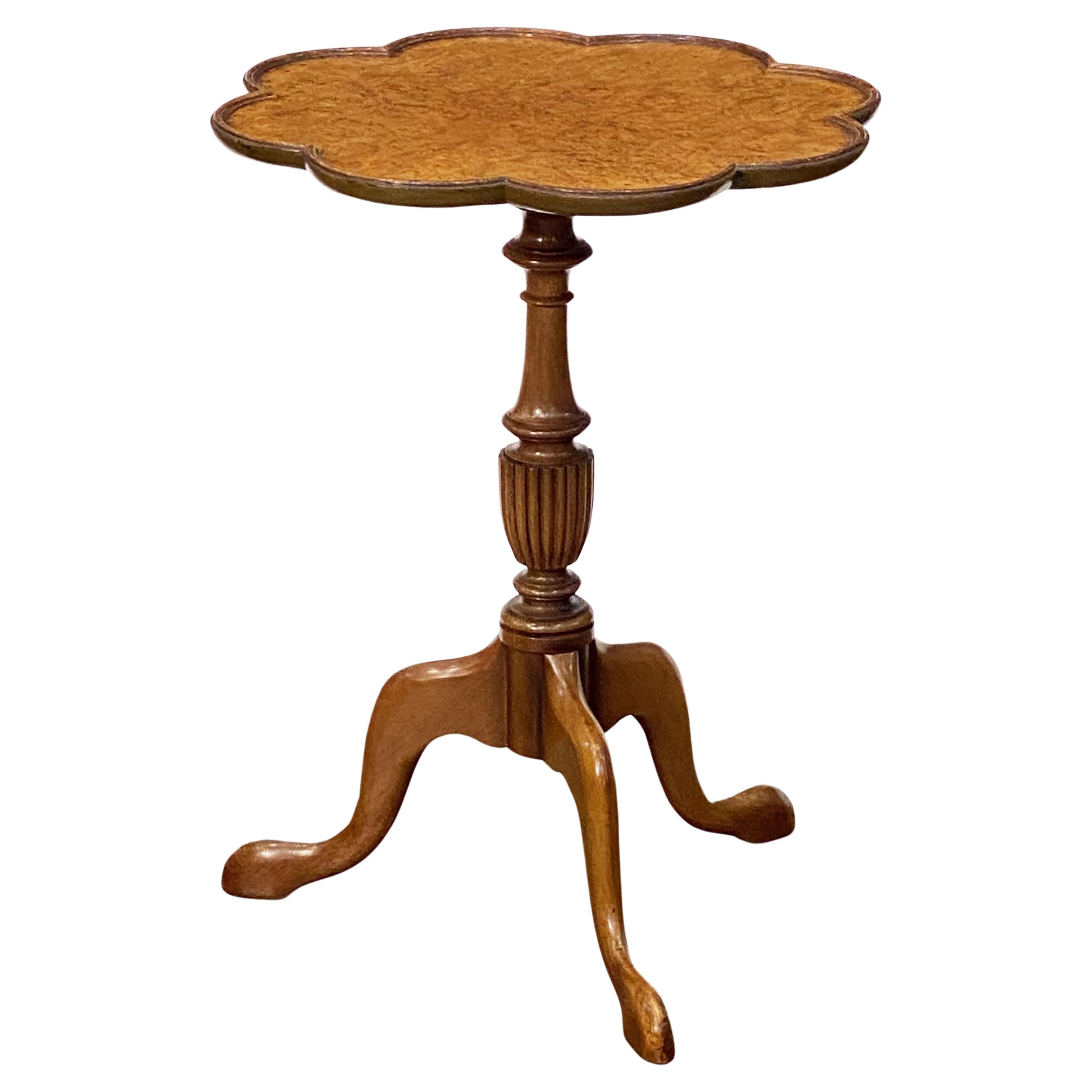 English Wine or Cocktail Table of Burr Walnut