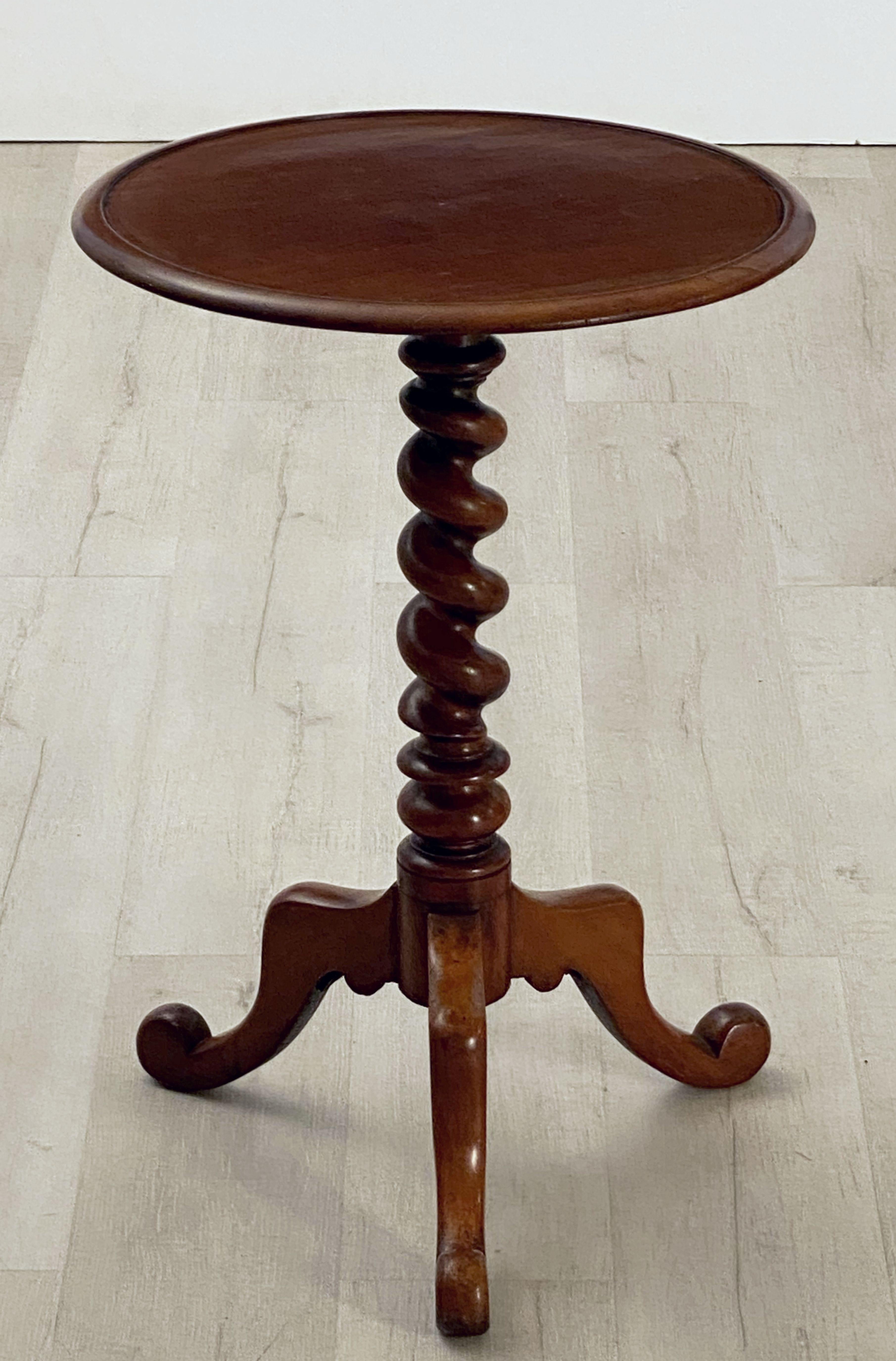 English Wine Table of Mahogany with Barley Twist Stem 7