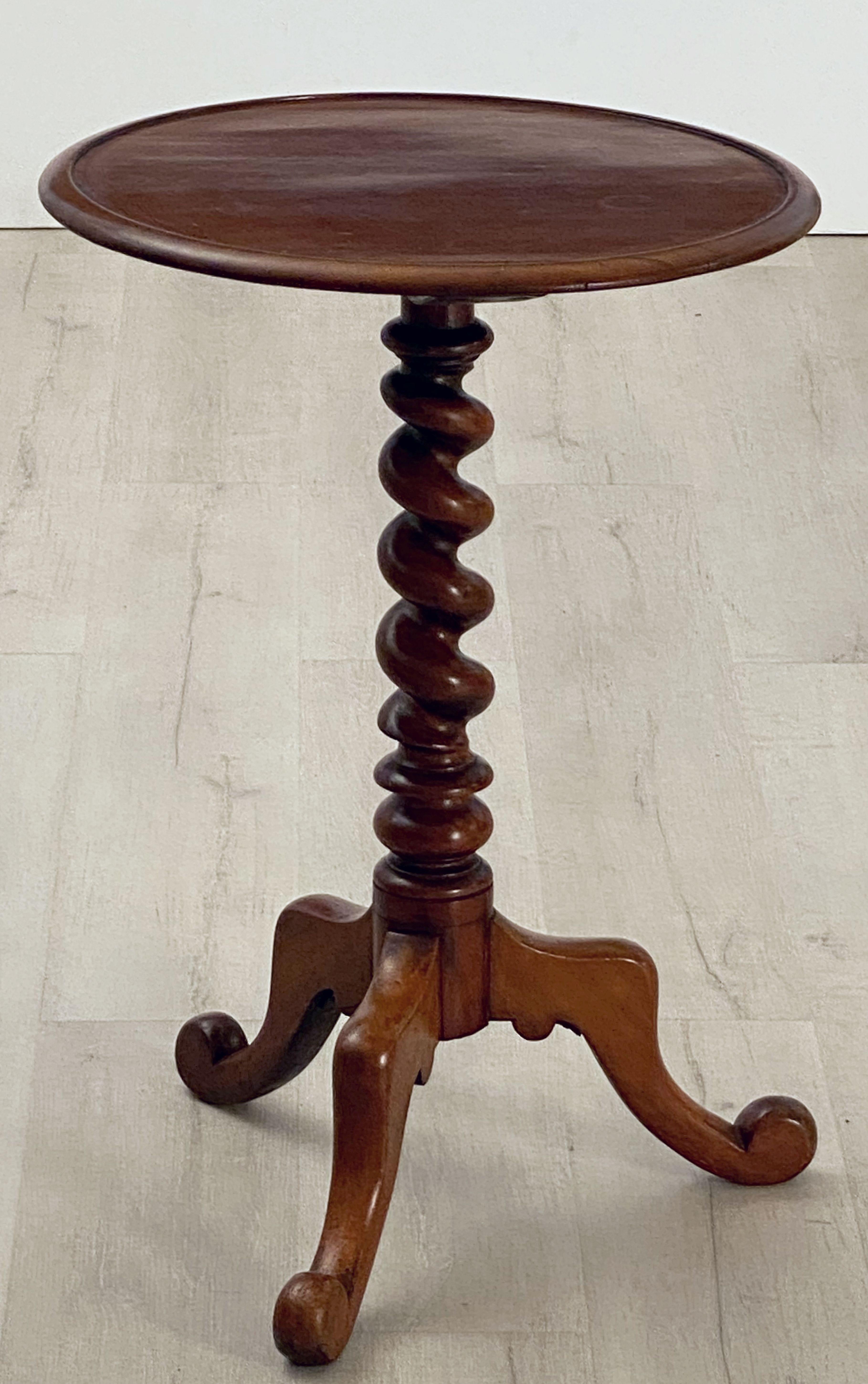 English Wine Table of Mahogany with Barley Twist Stem 11