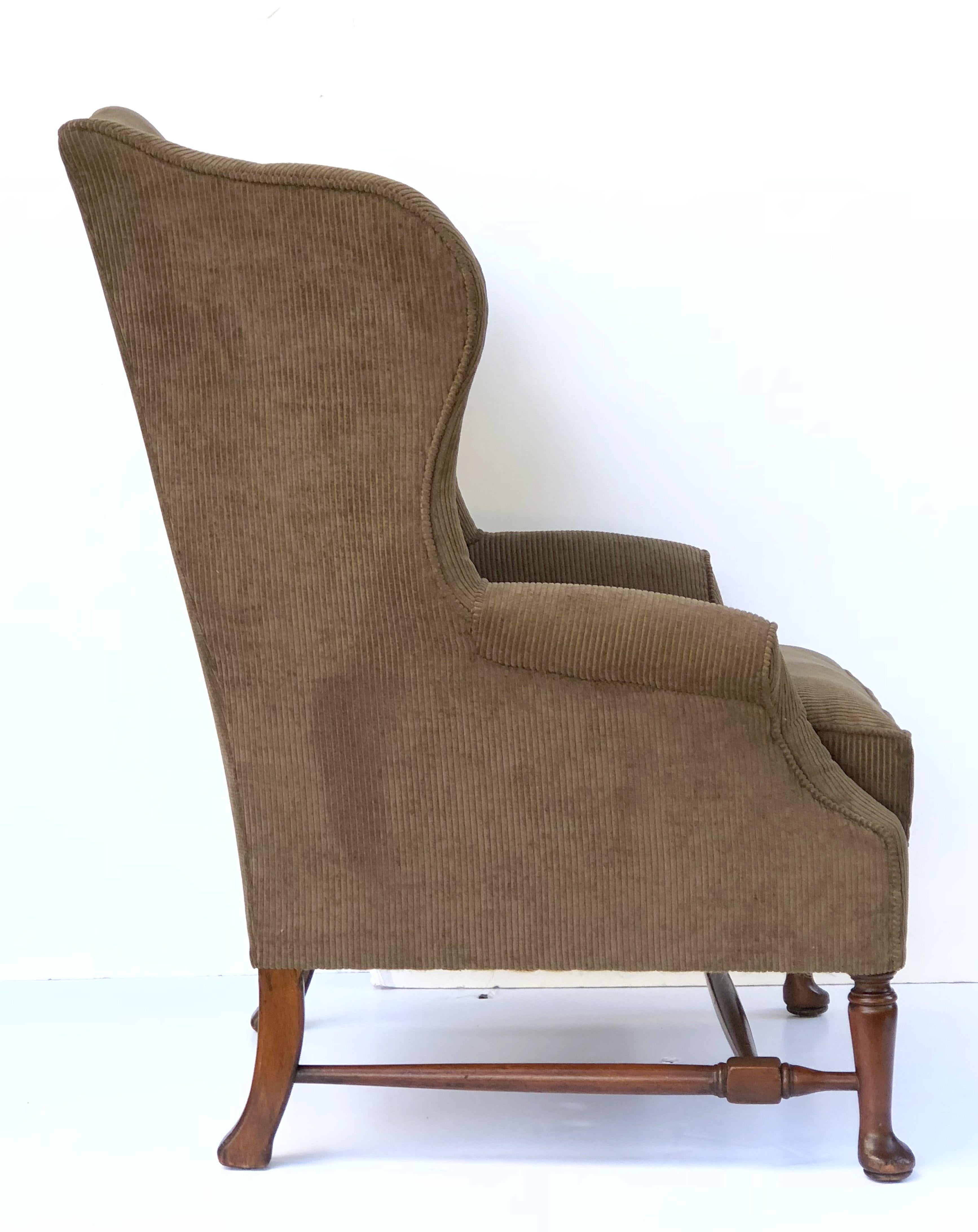 20th Century English Wingback or Library Armchair