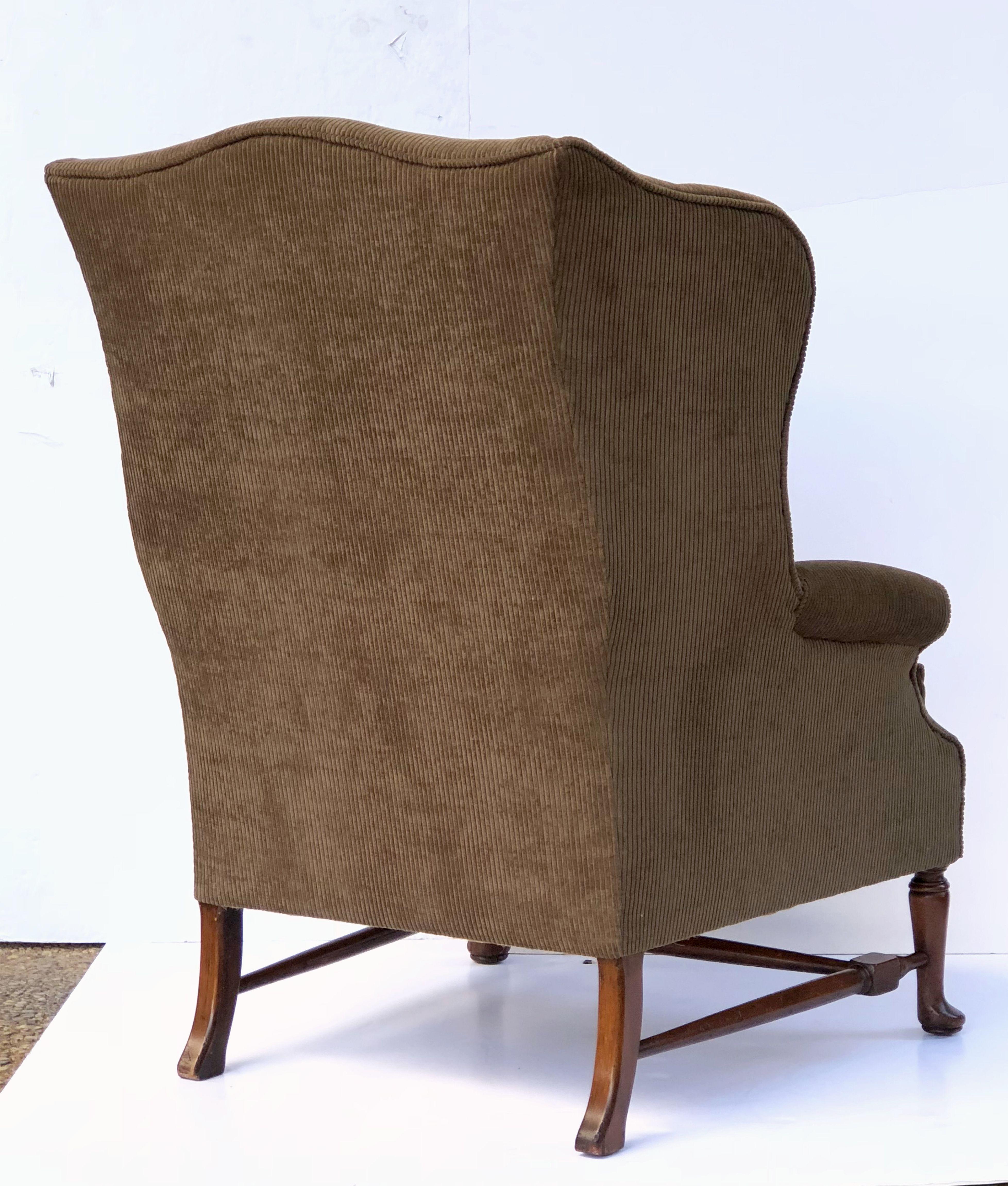 Upholstery English Wingback or Library Armchair