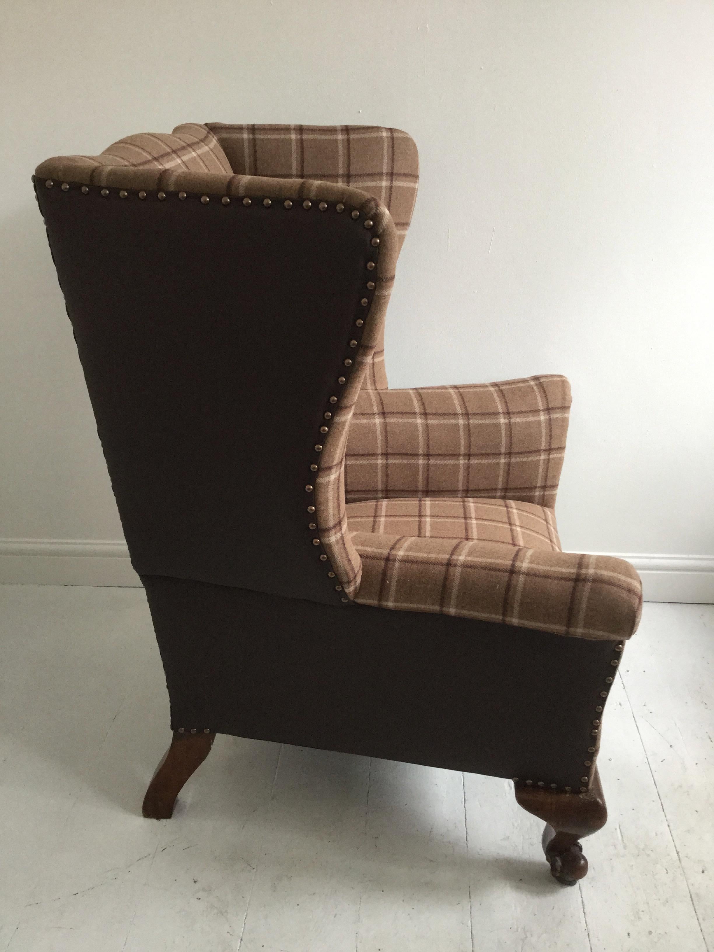 plaid wingback chairs