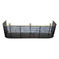 English Wire and Brass Fender with Ball Top Finials, circa 1850