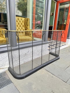 English wire work, nursery fender with brass drying bar 19 century