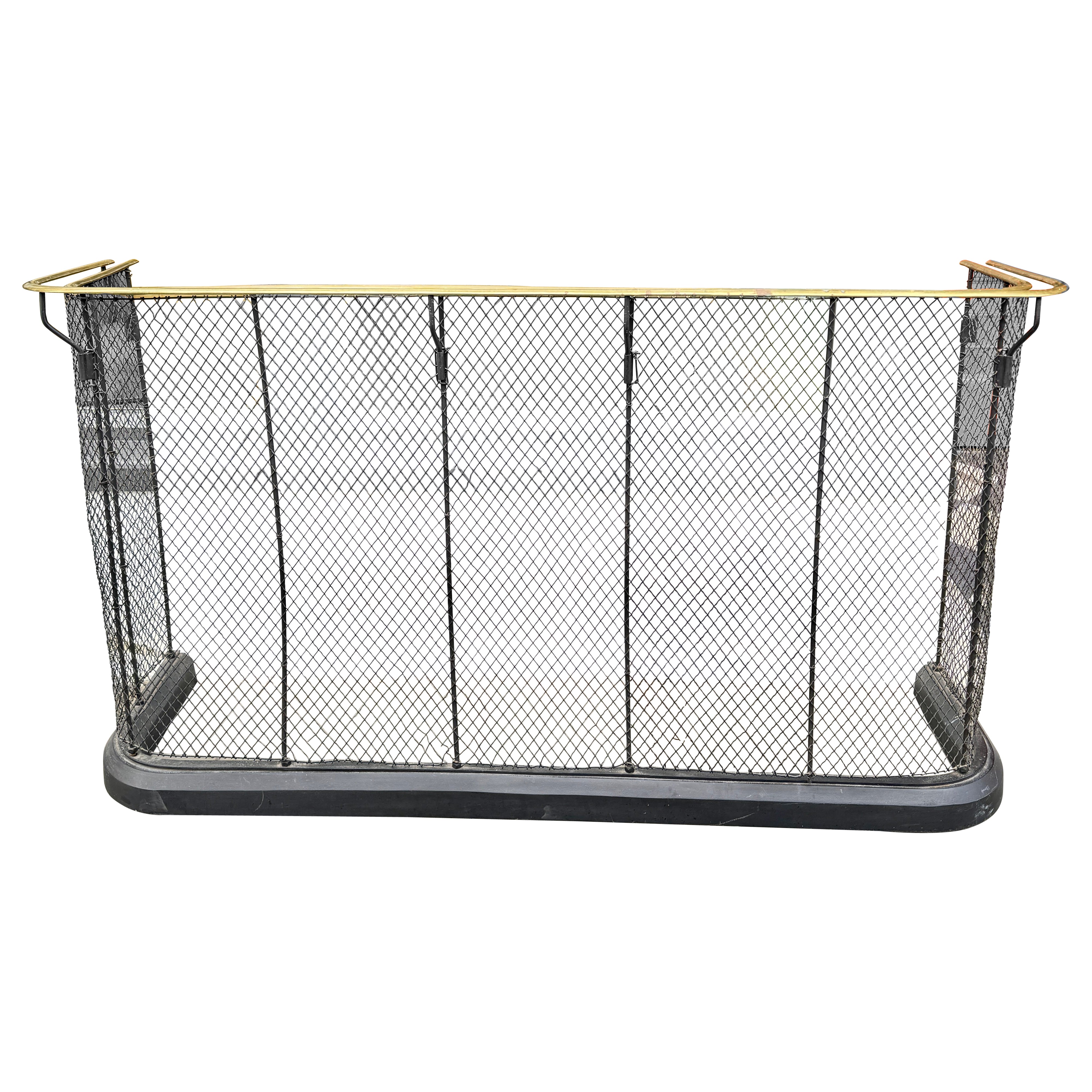 Parafango inglese in filo metallico con barra di asciugatura in ottone 19 secolo in vendita