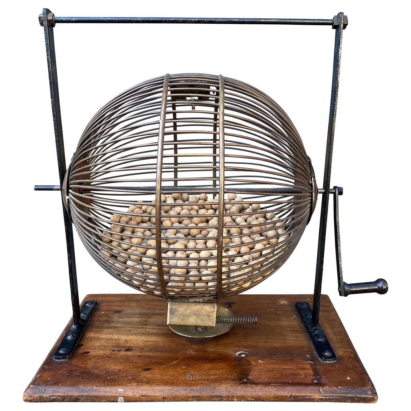 English Wood and Iron Bingo Wheel at 1stDibs