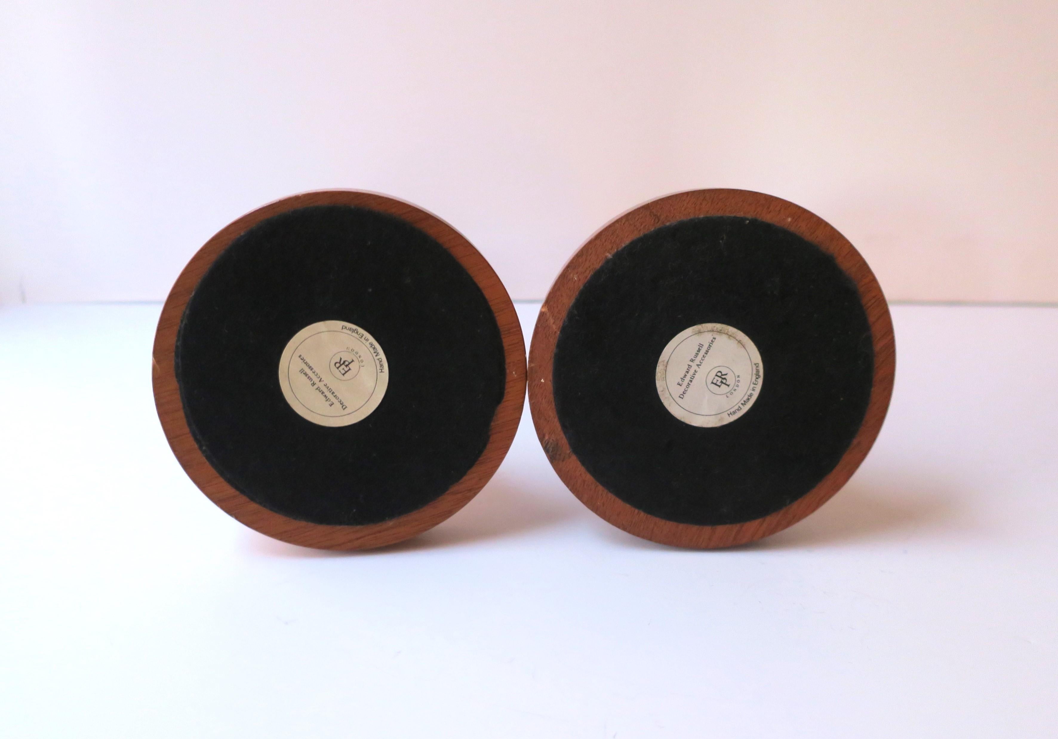 English Wood Candlesticks Holders, Pair For Sale 7