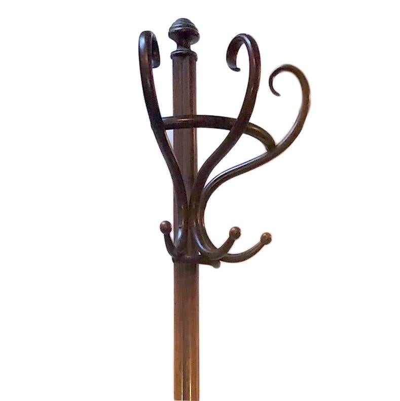 Carved English Wood Coat Rack