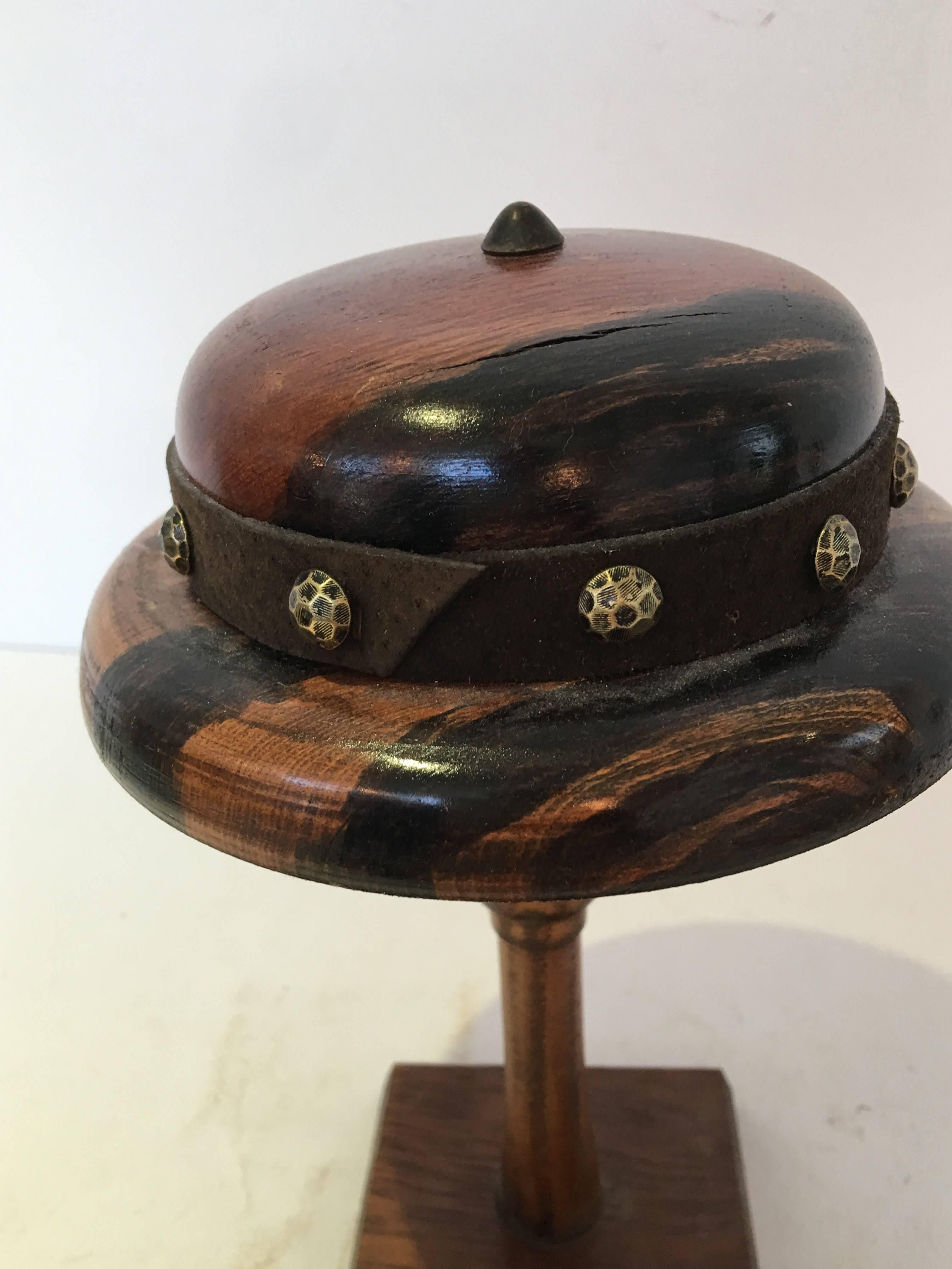 20th Century English Wood Doll Hat Mold