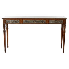 English Wood Framed Mirrored Regency Console Table