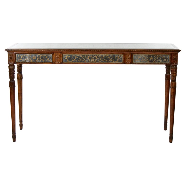 English Wood Framed Mirrored Regency Console Table For Sale at 1stDibs