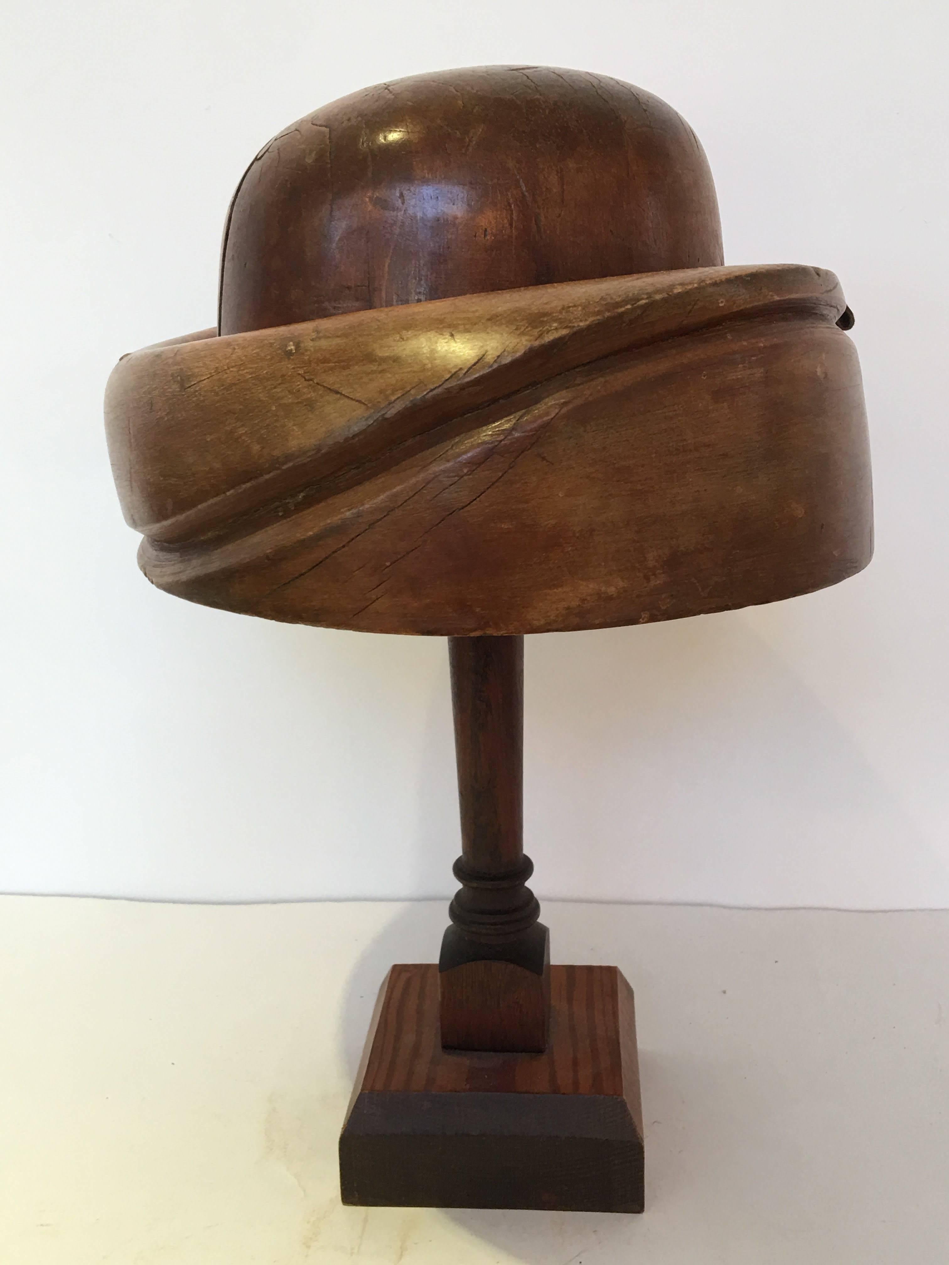 Mid-20th Century English Wood Hat Mold