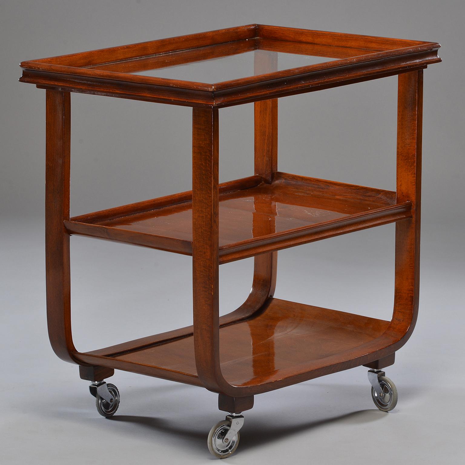 English Wooden Bar or Tea Trolley with Removable Tray In Excellent Condition In Troy, MI