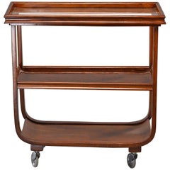 English Wooden Bar or Tea Trolley with Removable Tray