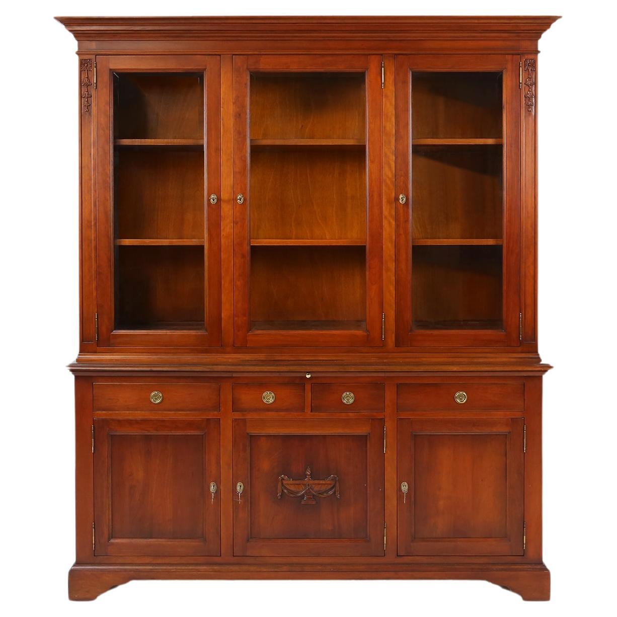 English Wooden Bookcase Cabinet, 1950s For Sale