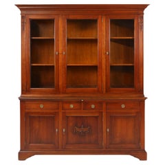 Retro English Wooden Bookcase Cabinet, 1950s