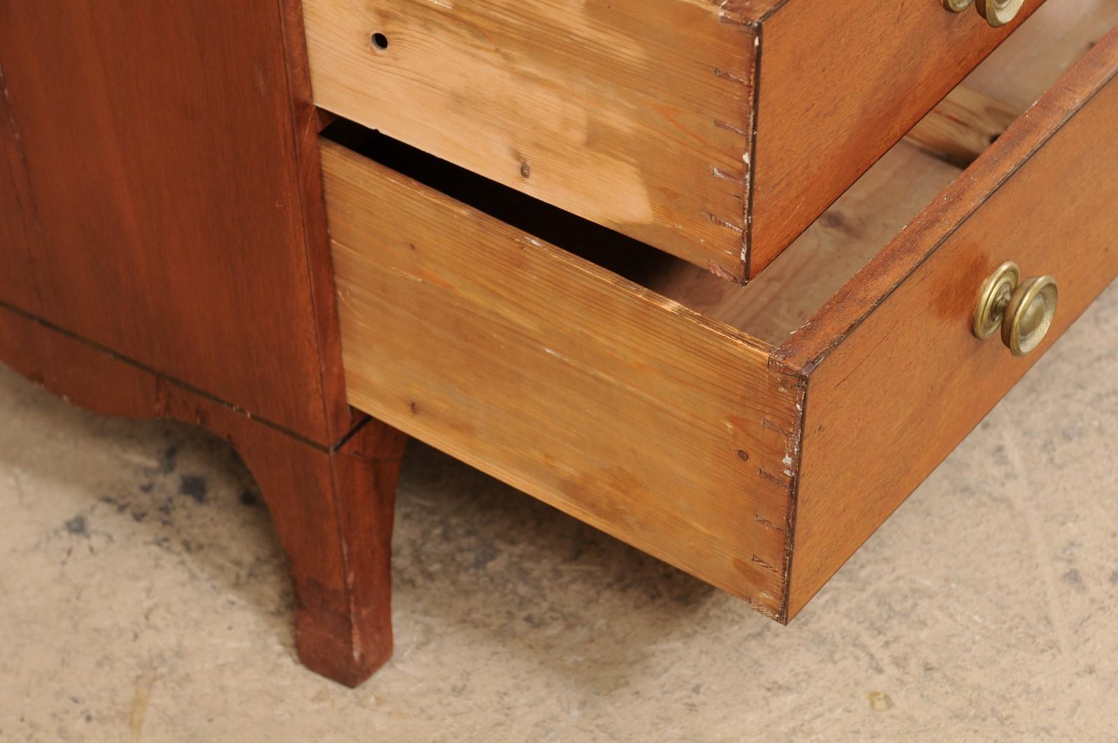 English Wooden Chest of 4 Drawers, Early to Mid 19th Century For Sale 2