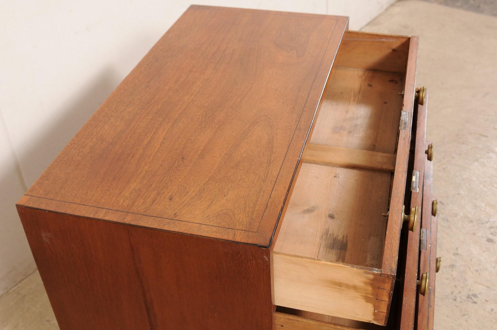 English Wooden Chest of 4 Drawers, Early to Mid 19th Century 2
