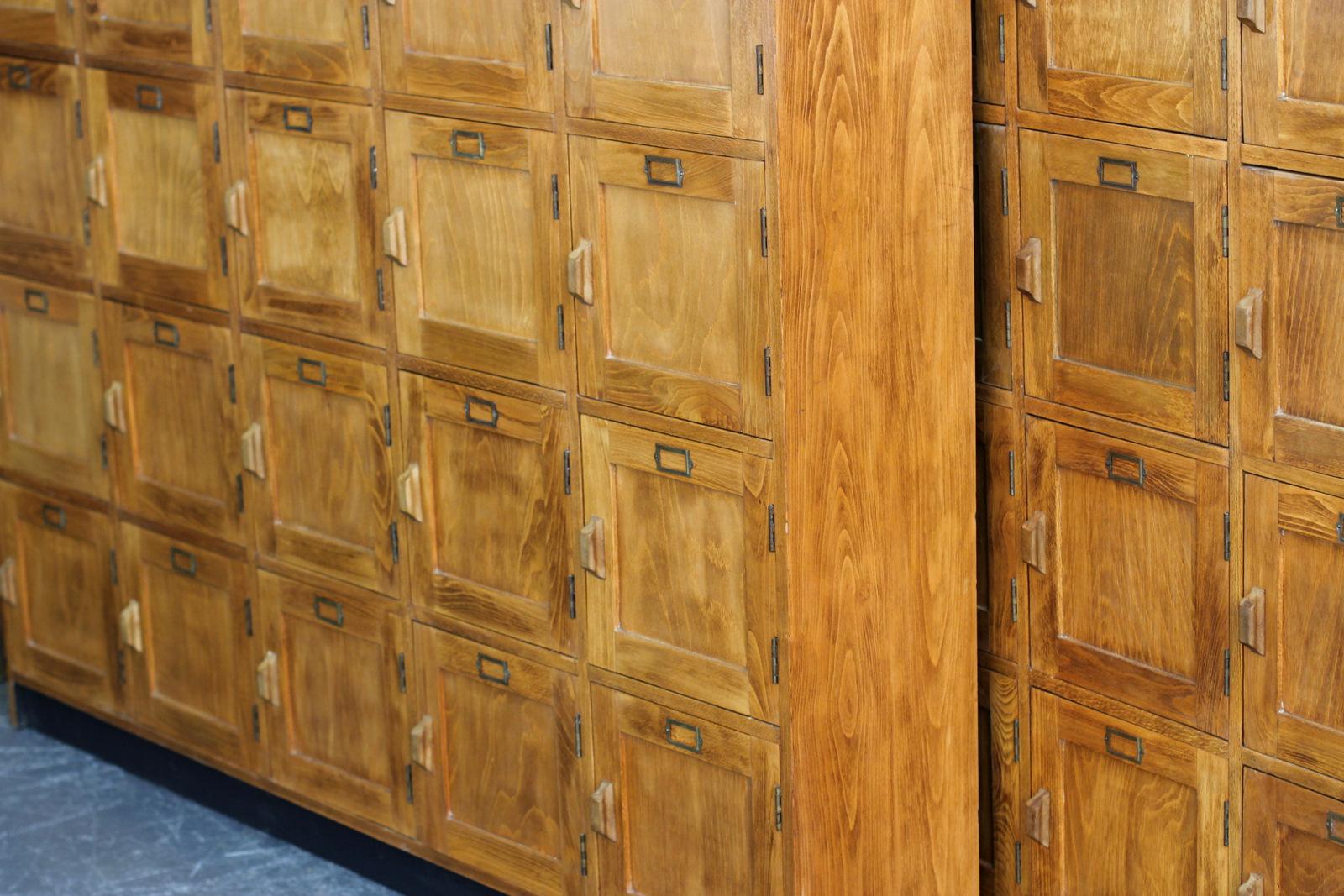 vintage wooden school lockers