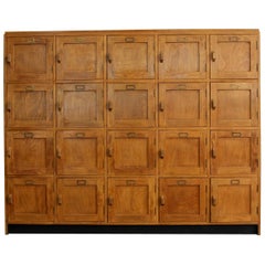 Retro English Wooden School Lockers, circa 1950s