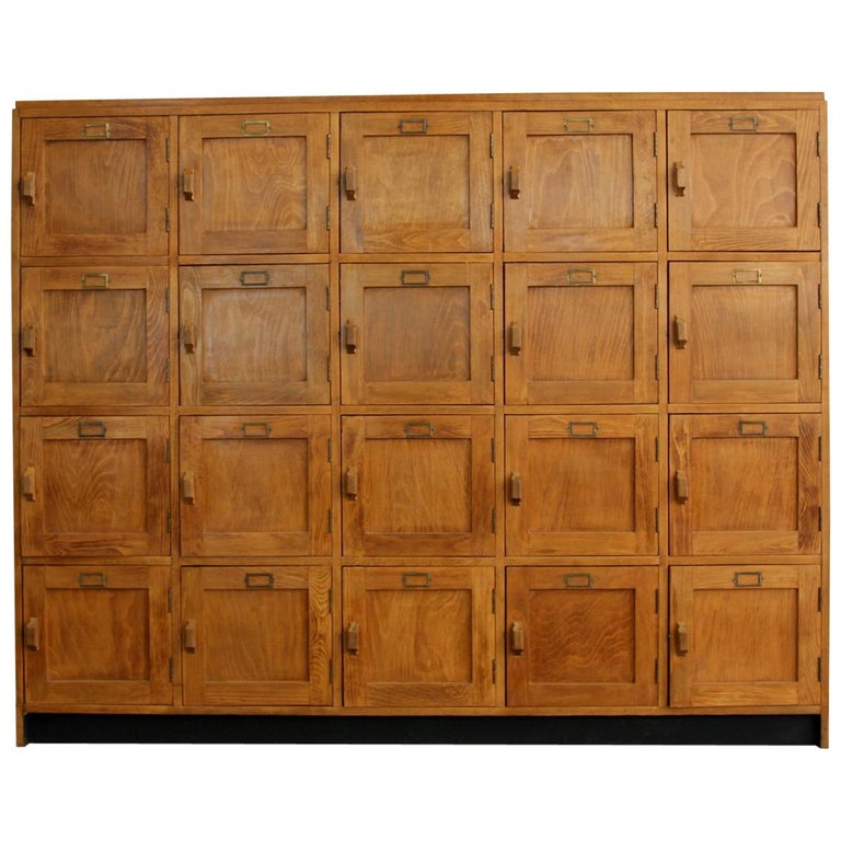English Wooden School Lockers, circa 1950s at 1stDibs vintage wood