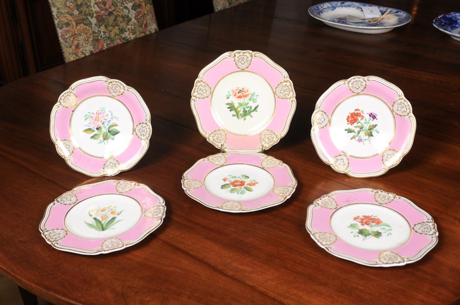 English Worcester Co. George Grainger Pink, White and Gilt Compotes 4