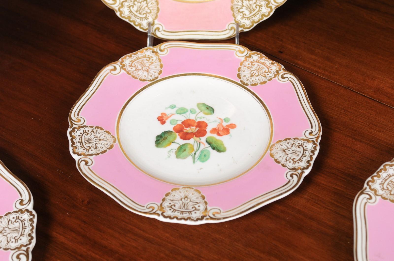 English Worcester Co. George Grainger Pink, White and Gilt Compotes 2