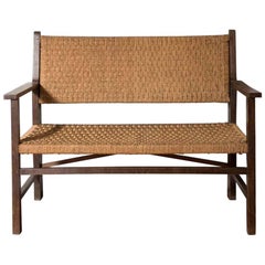 English Woven Cord Bench, circa 1930s