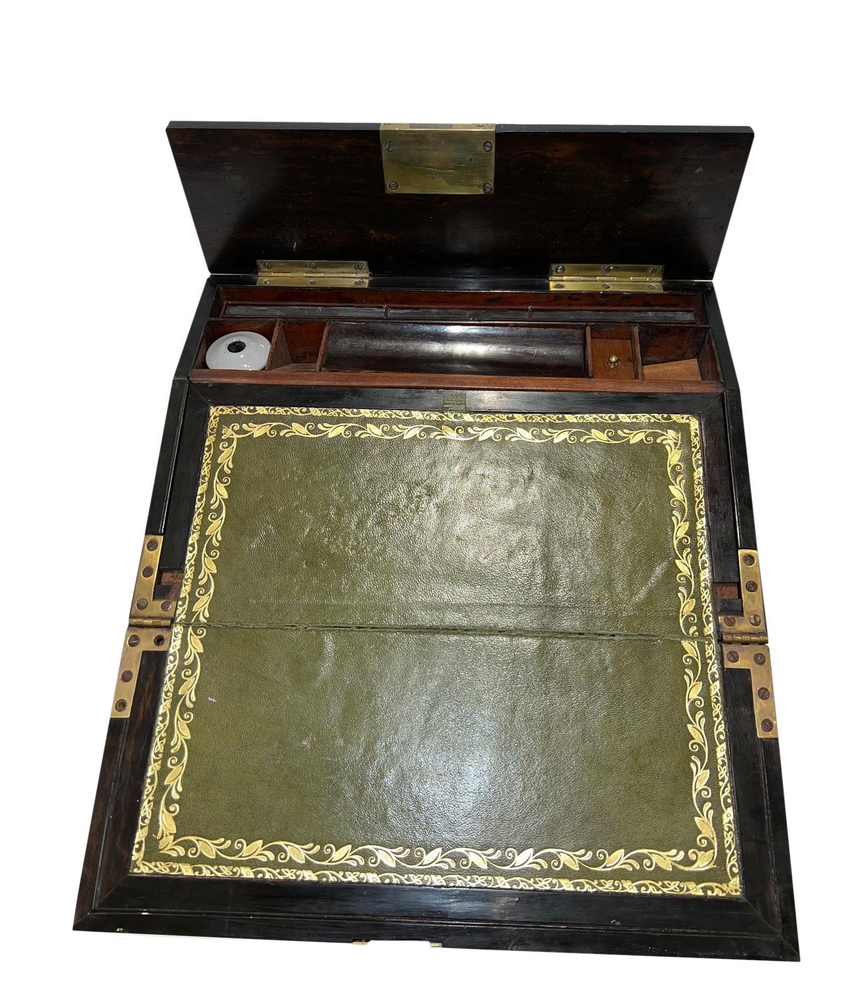 English Writing Desk With Mother Of Pearl And Abalone In Good Condition For Sale In Dallas, TX