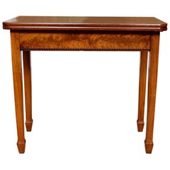 Antique English Writing Table 19th Century Flamed Mahogany Folding Card Console Table