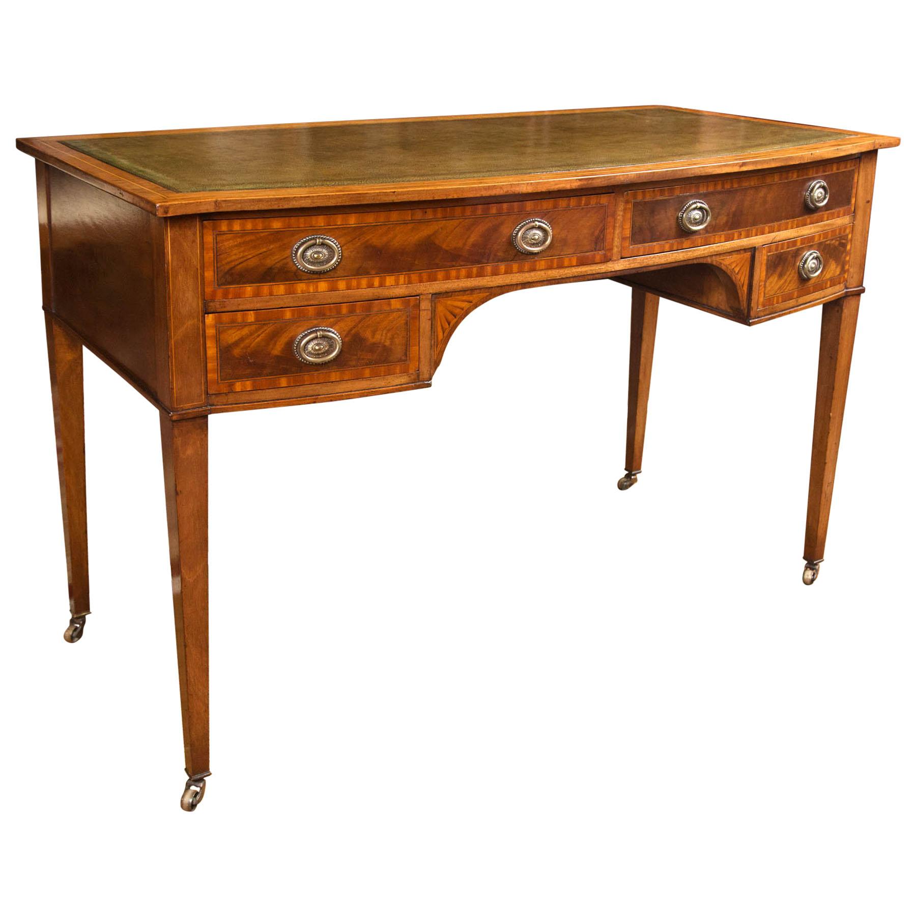 English Writing Table / Desk with Leather Writing Surface at 1stDibs