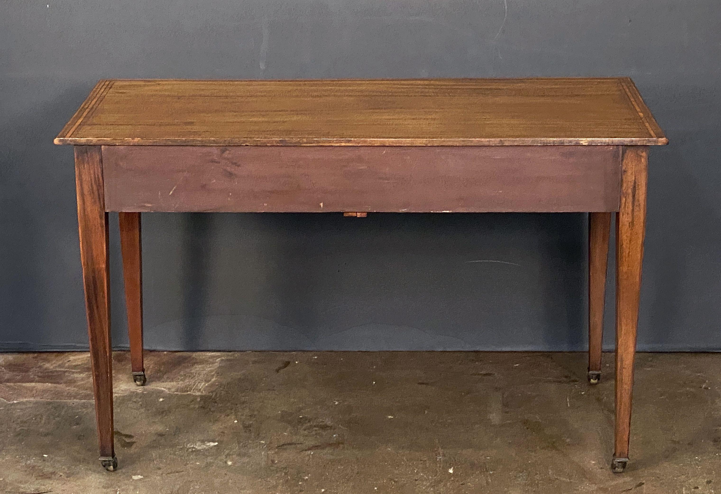 English Writing Table or Desk of Inlaid Mahogany from the Edwardian Era For Sale 6