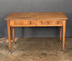 English Writing Table or Desk of Inlaid Mahogany from the Edwardian Era