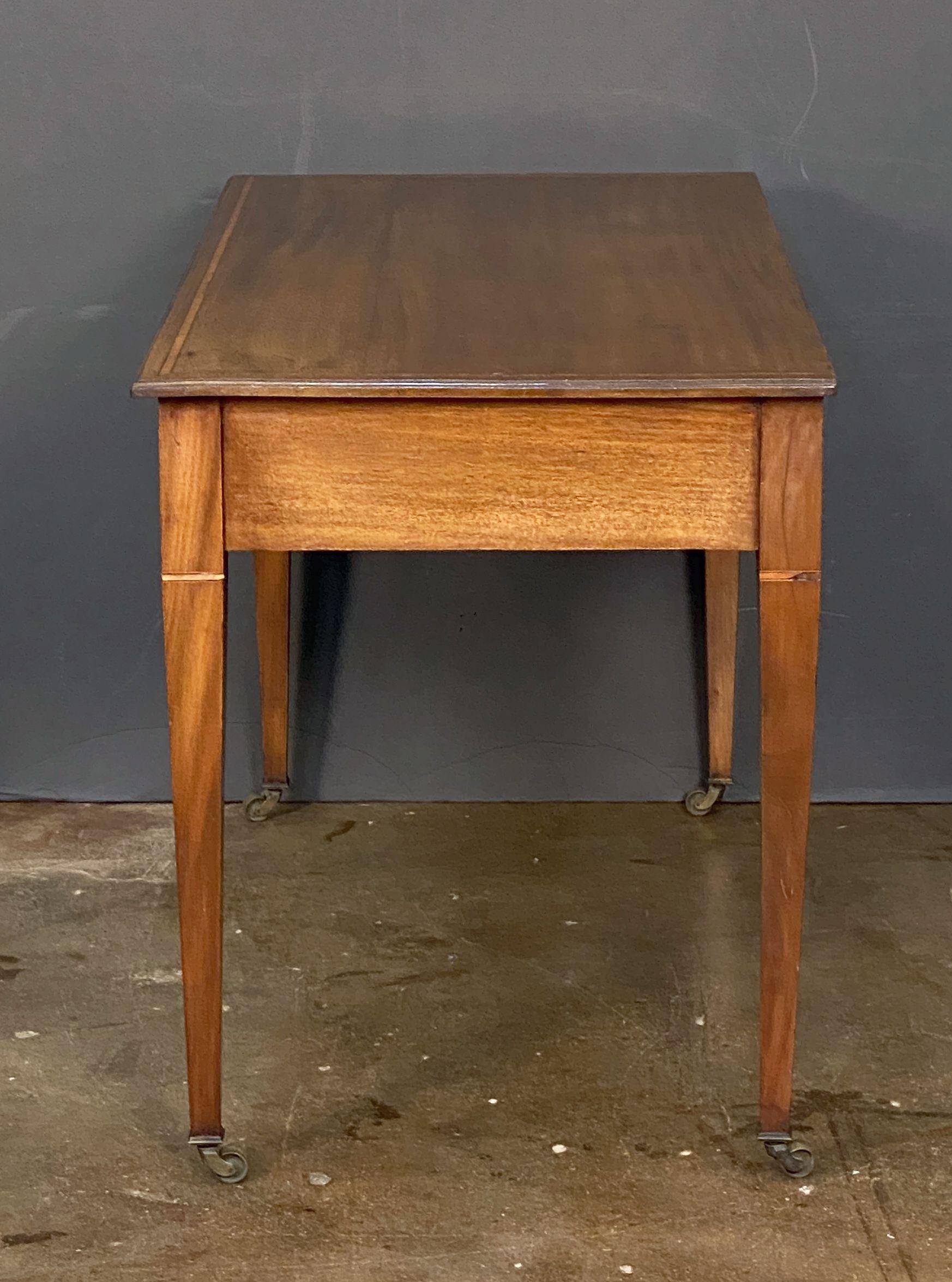 English Writing Table or Desk of Inlaid Mahogany from the Edwardian Era For Sale 2