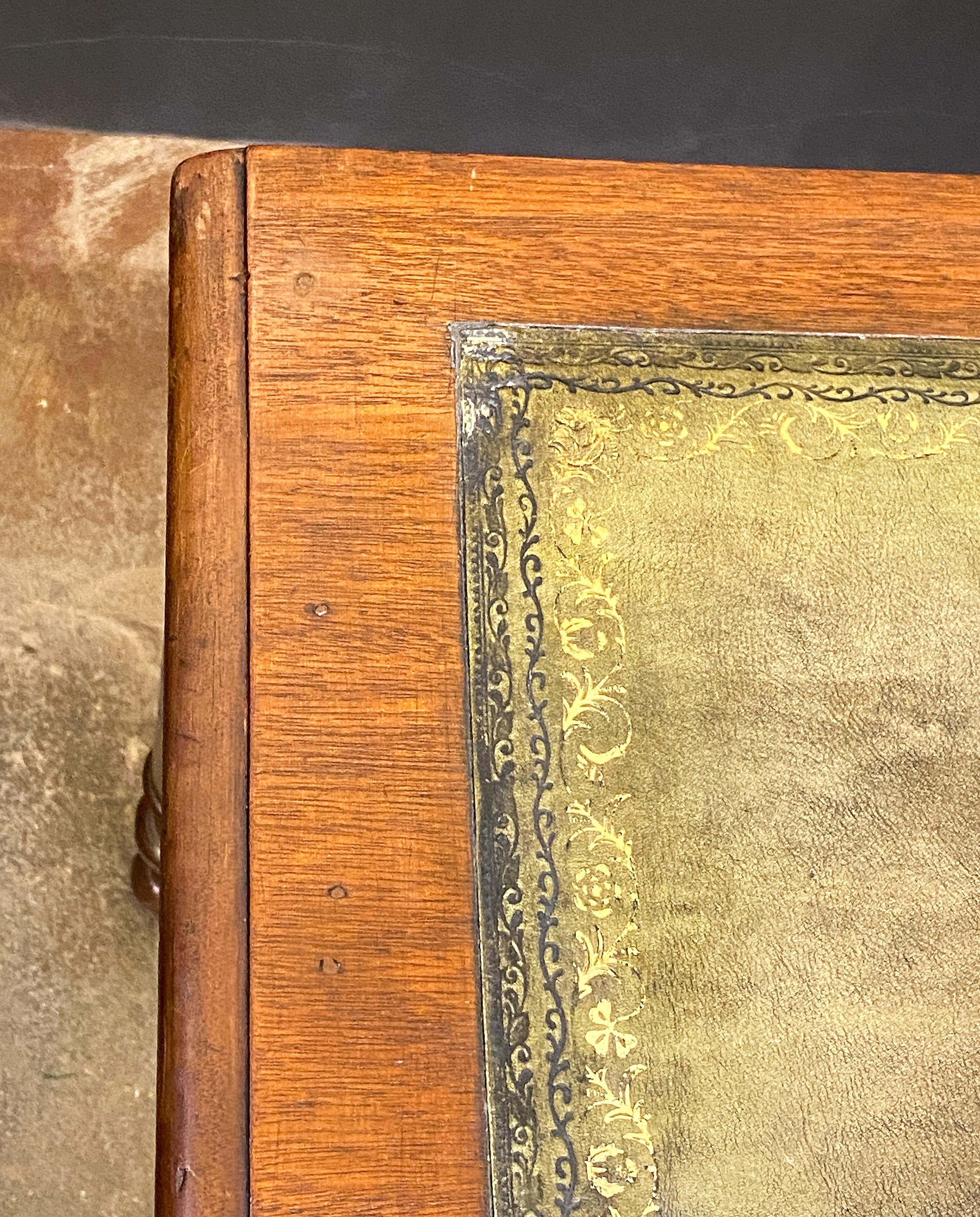 English Writing Table or Desk of Mahogany with Leather Top For Sale 5