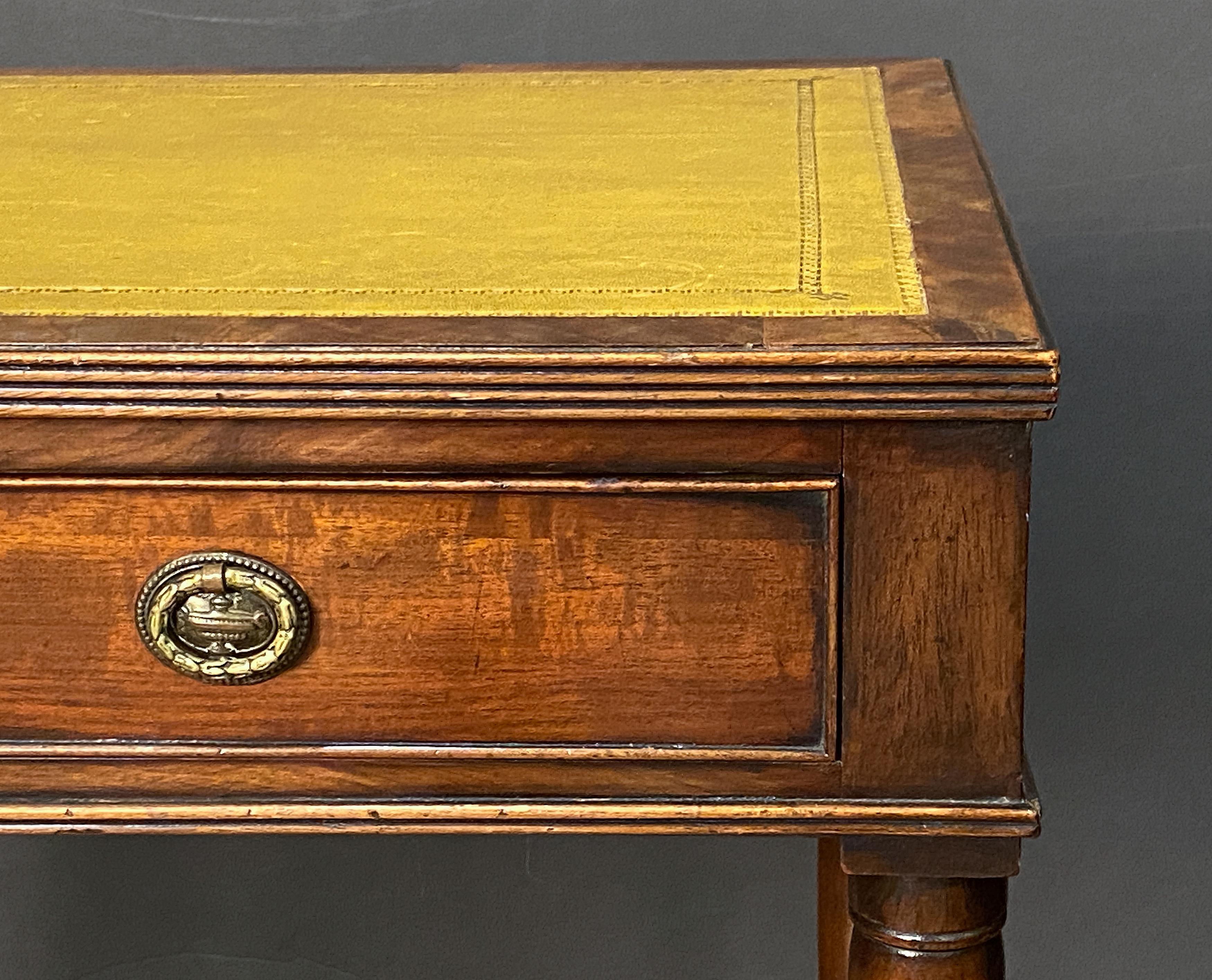English Writing Table or Desk of Mahogany with Leather Top For Sale 8