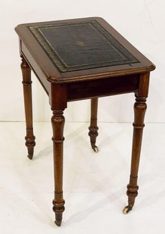 English Writing Table or Desk of Mahogany with Leather Top