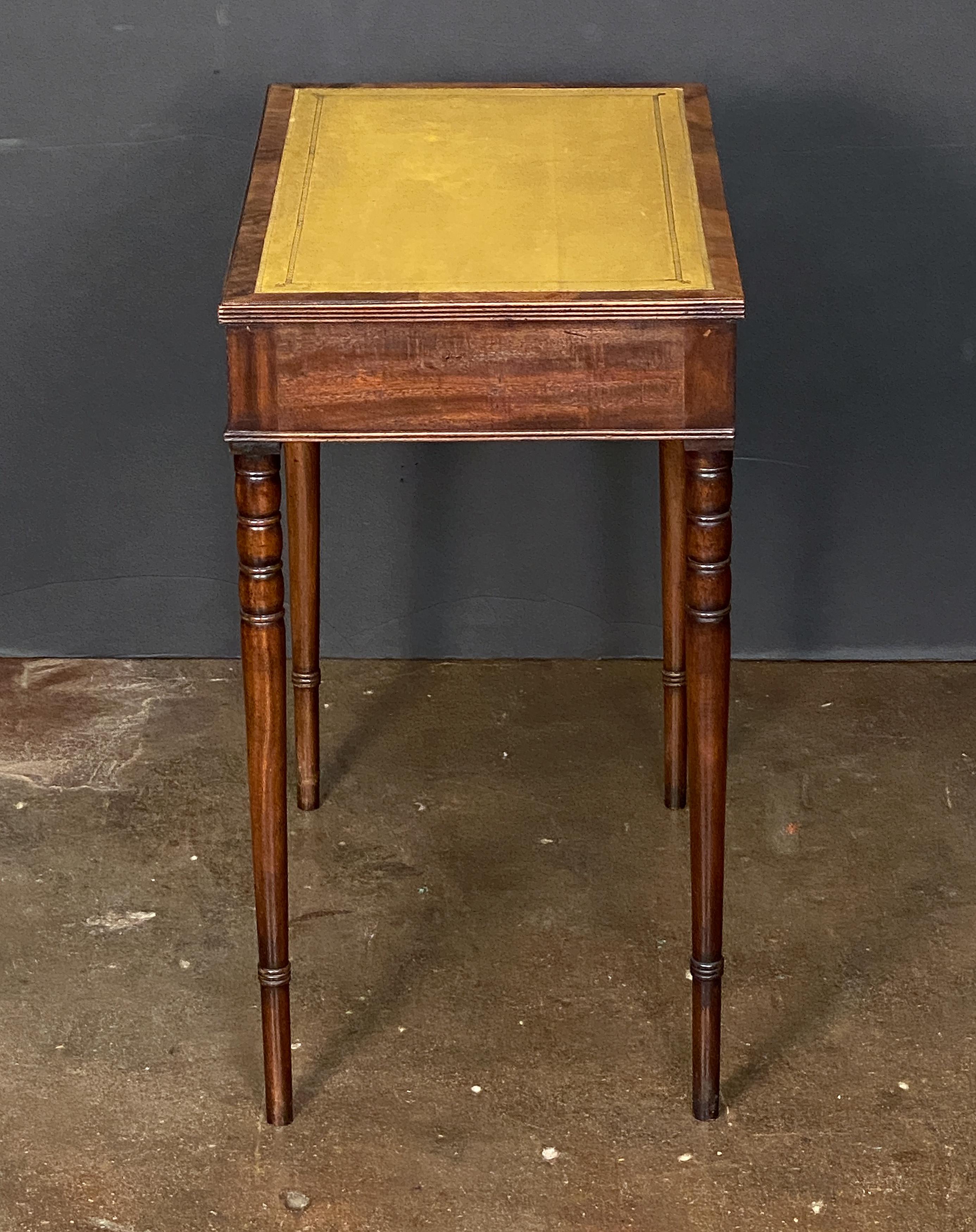 English Writing Table or Desk of Mahogany with Leather Top For Sale 3