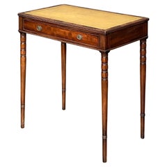 English Writing Table or Desk of Mahogany with Leather Top