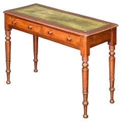 English Writing Table or Desk of Mahogany with Leather Top