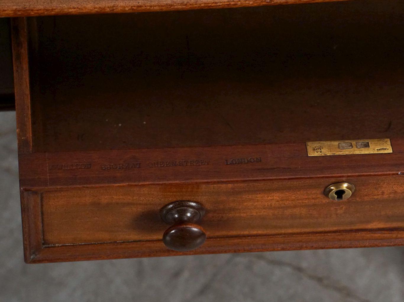 English Writing Table or Desk with Embossed Leather Top from the William IV Era 12