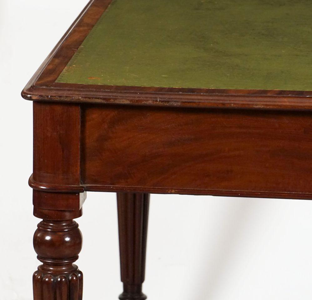 19th Century English Writing Table or Desk with Embossed Leather Top from the William IV Era