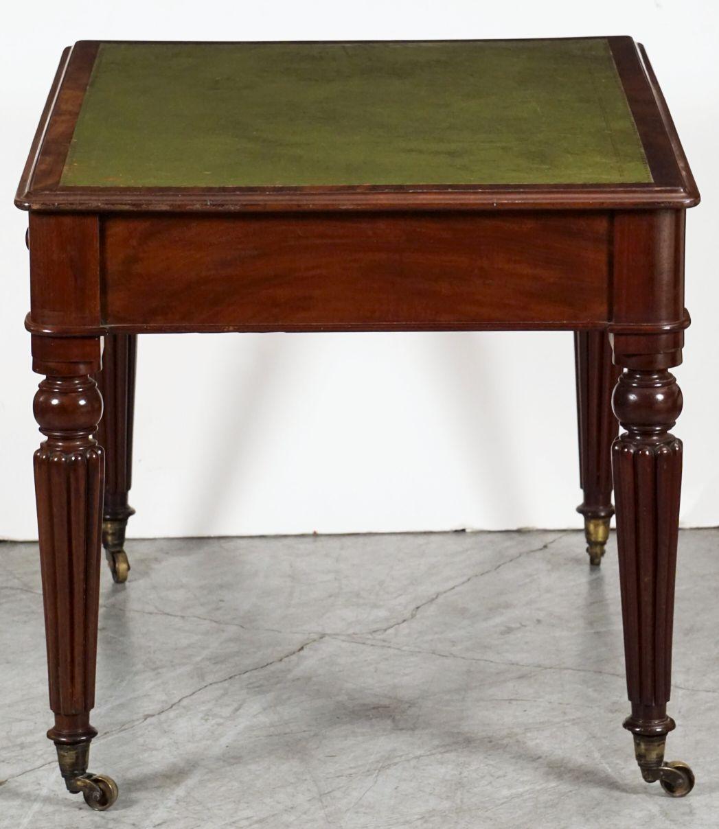 English Writing Table or Desk with Embossed Leather Top in the William IV Style For Sale 4