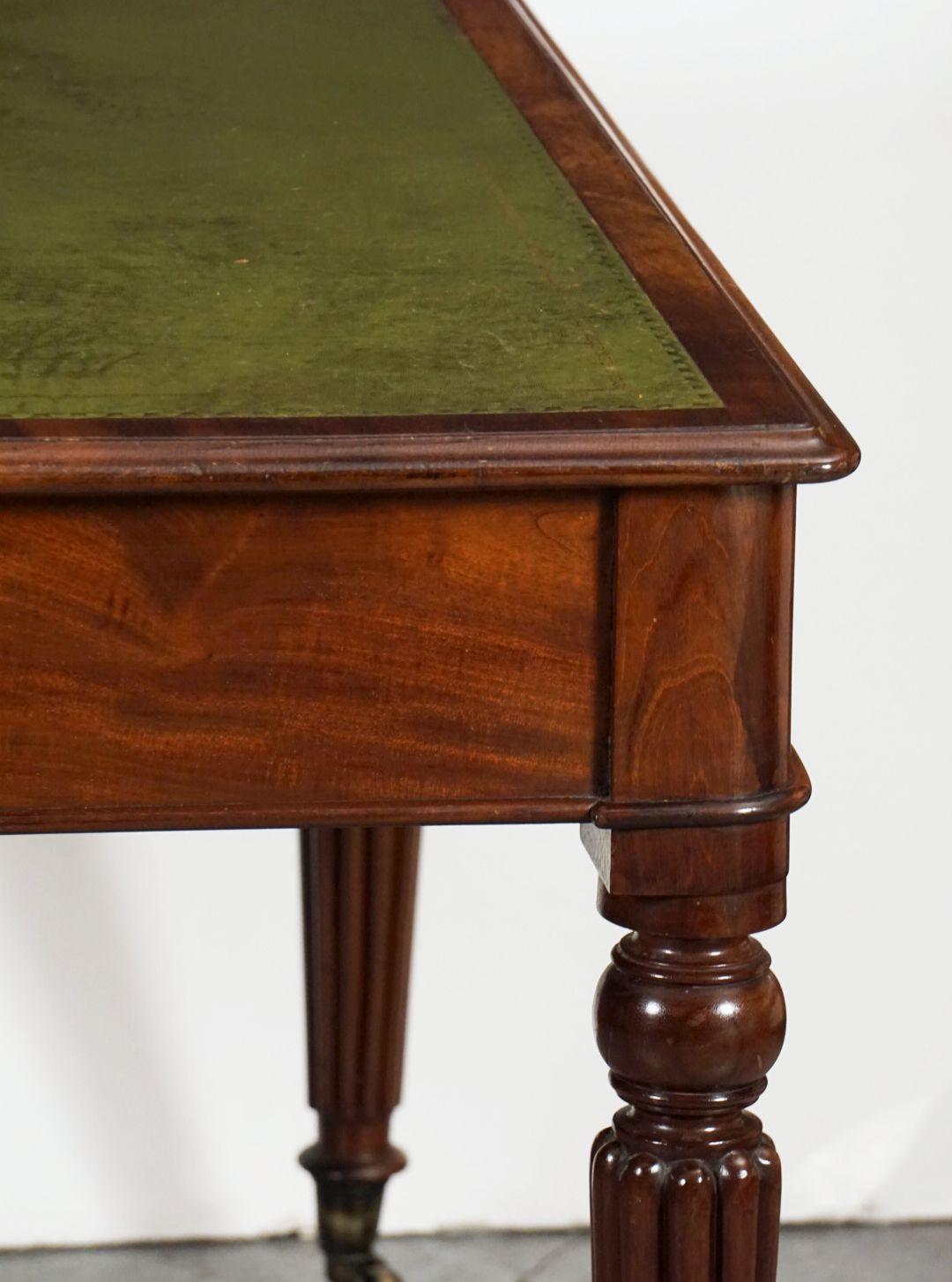 English Writing Table or Desk with Embossed Leather Top in the William IV Style For Sale 6