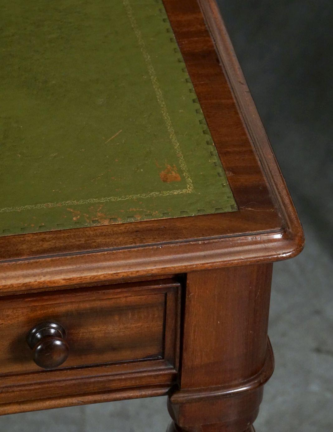 English Writing Table or Desk with Embossed Leather Top in the William IV Style For Sale 9