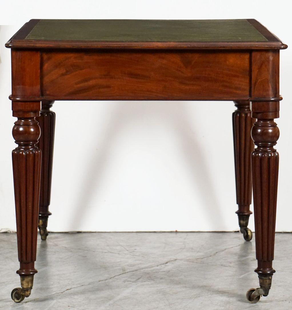 English Writing Table or Desk with Embossed Leather Top in the William IV Style For Sale 1