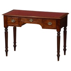 English Writing Table or Desk with Leather Top from the Edwardian Era