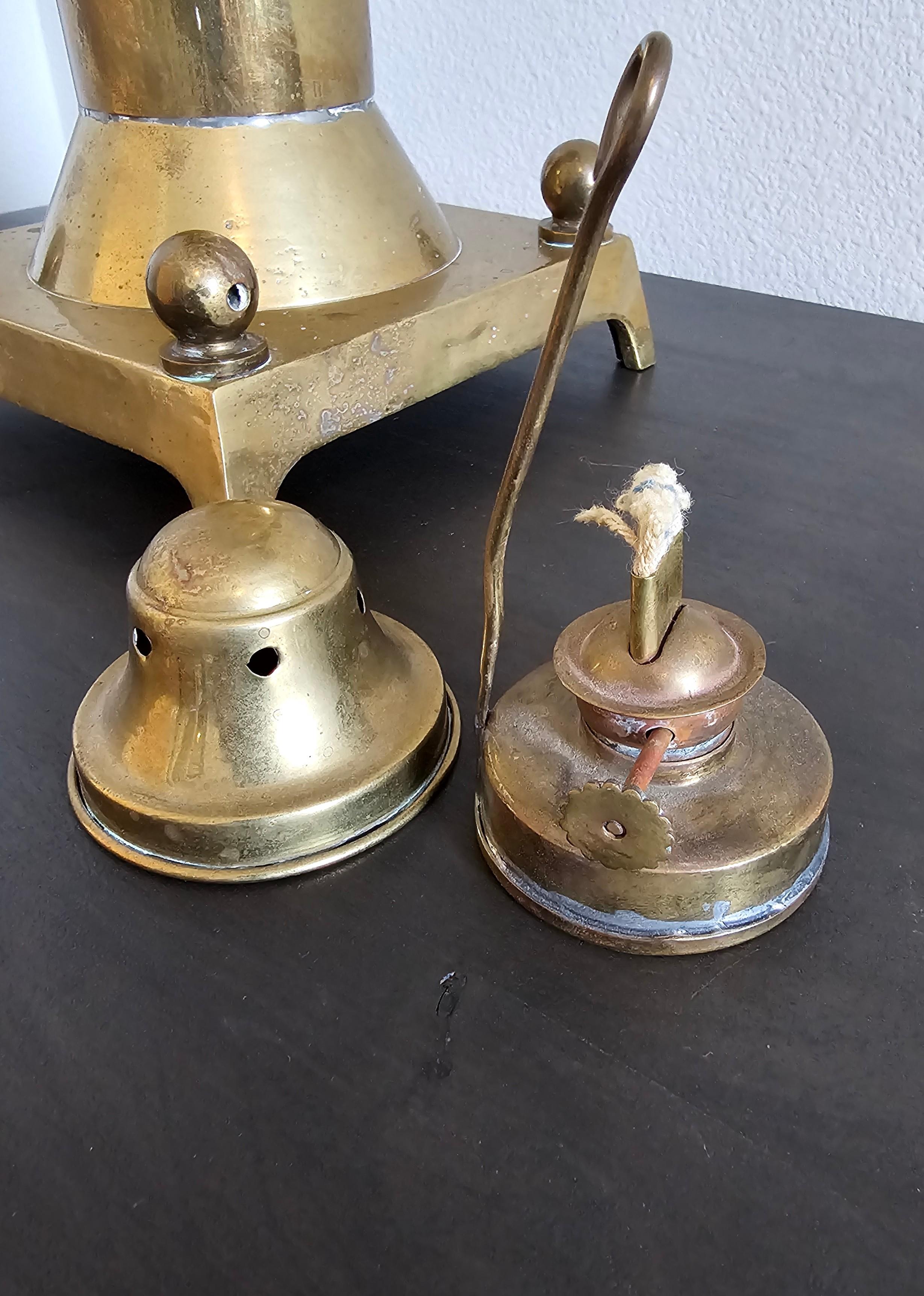 English WW2 Era Brass Ship's Pedestal Binnacle Compass by Sestral For Sale 11