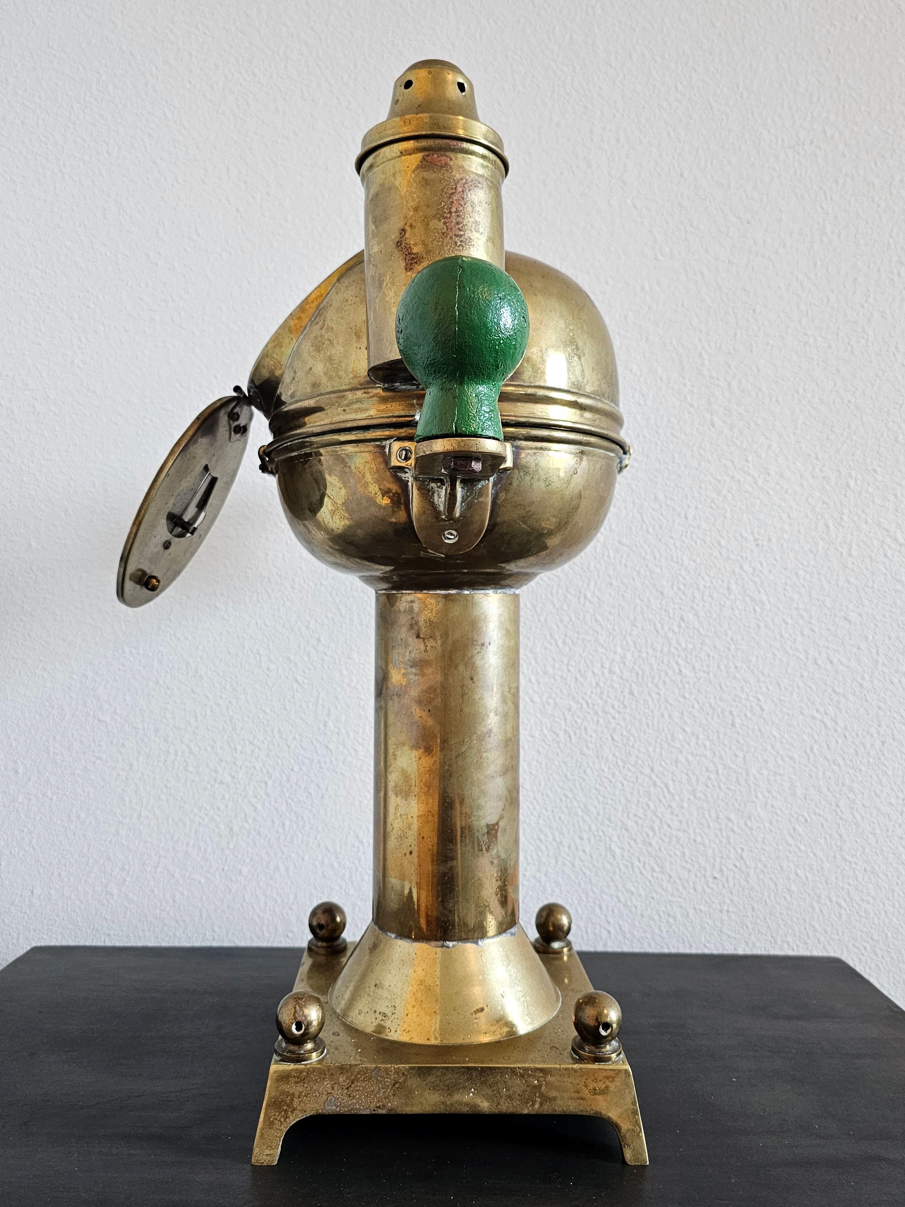 English WW2 Era Brass Ship's Pedestal Binnacle Compass by Sestral For Sale 4