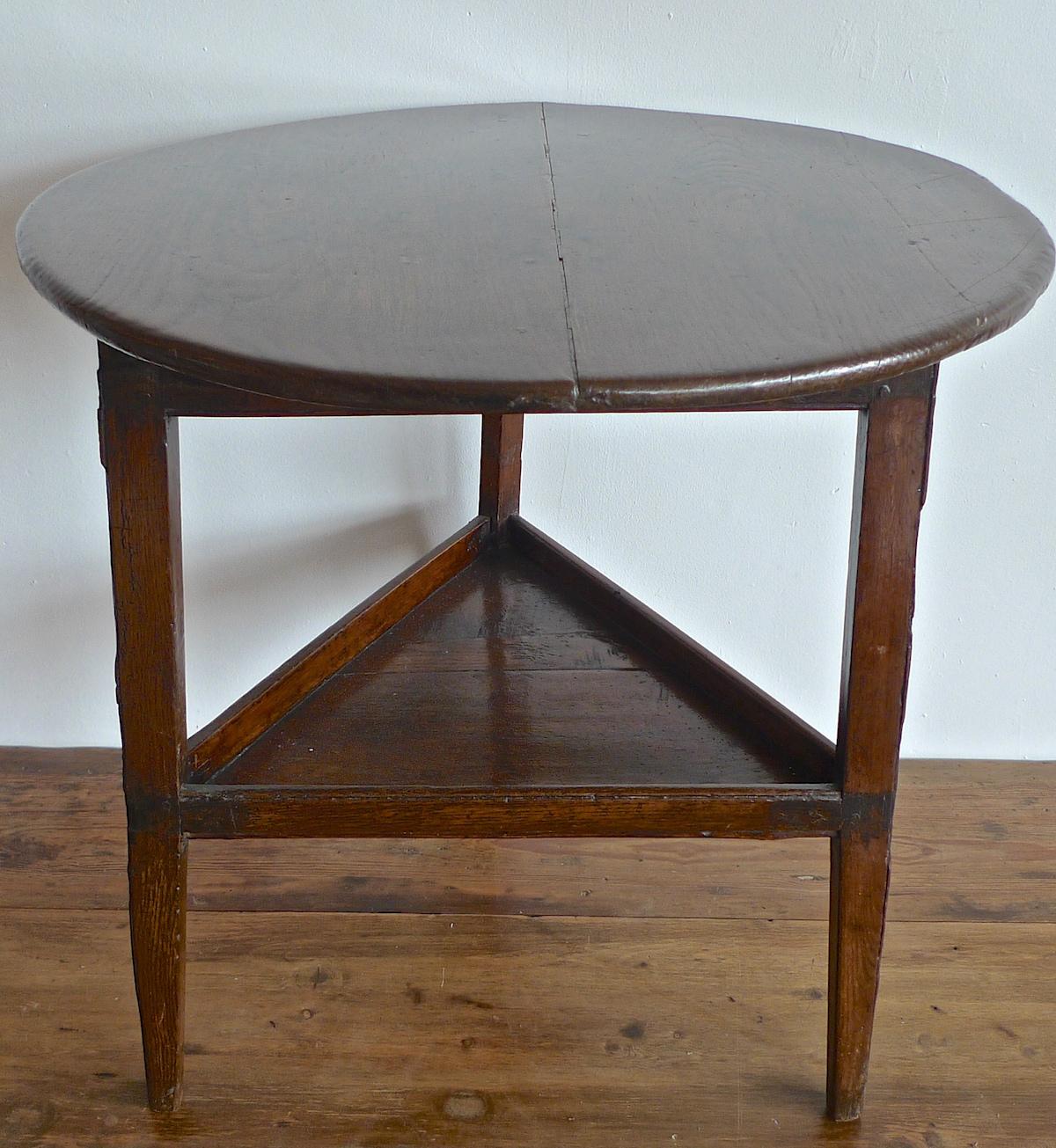 English 19th Century Small Stained Walnut Cricket Table. 1
